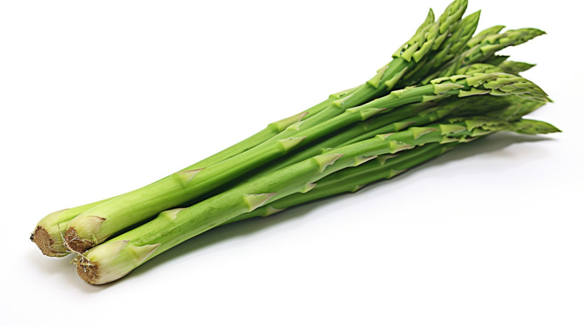 fresh asparagus spear isolated on white background