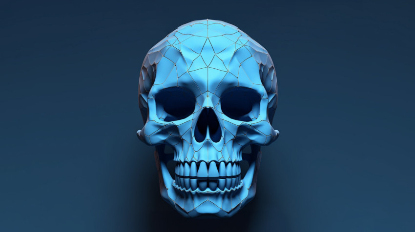 a skull in the 3d render format