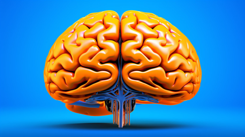 the brain of a human in a blue background