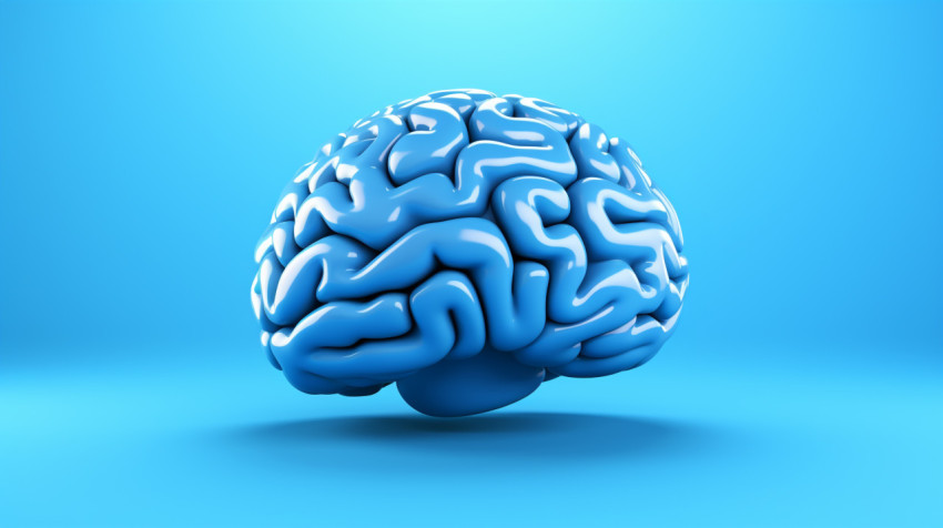 Brain Photo with Blue Background