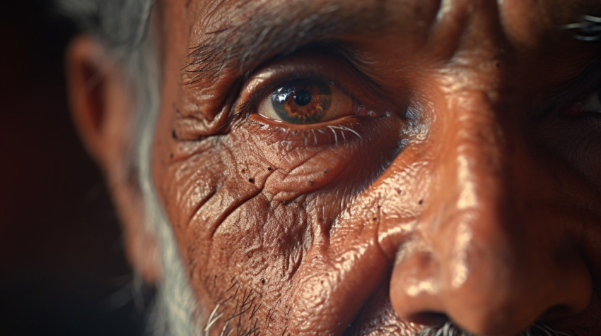 Man's mustache close up