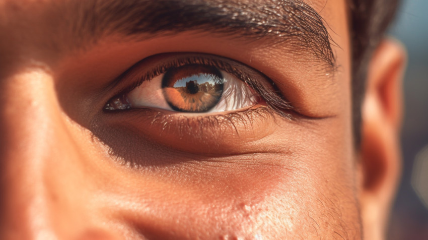 Cheerful man close up portrait