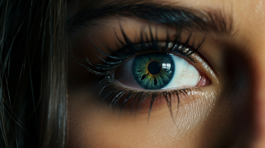 Close-up of woman's eye and eyelashes