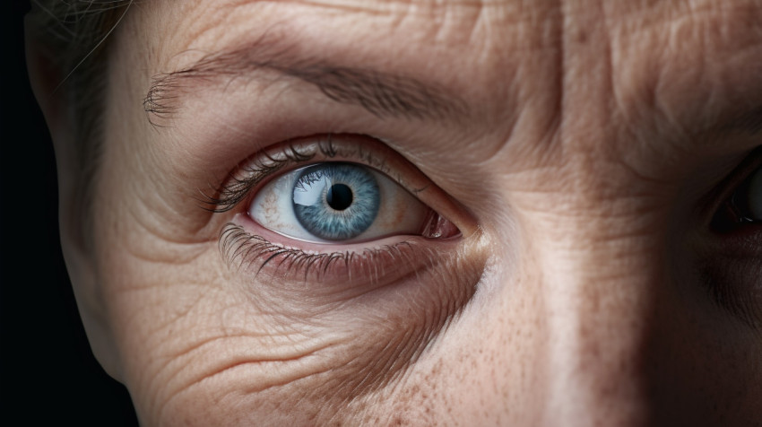 woman with a very large nose and big blue eyes