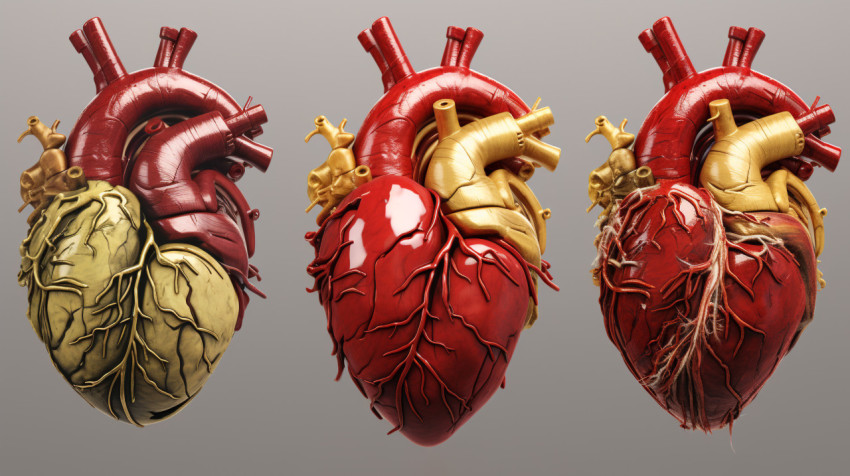 an image showing the human heart in different stages