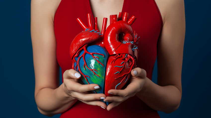 Woman's hands forming heart shape