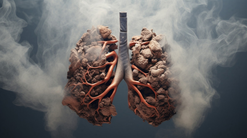 smoke from inside lungs