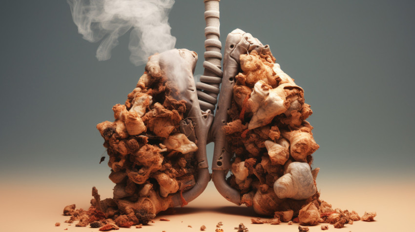 image of lungs with smoke coming out of it