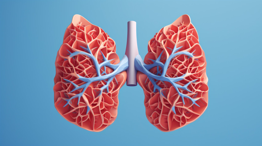 lungs in 3d on a blue background