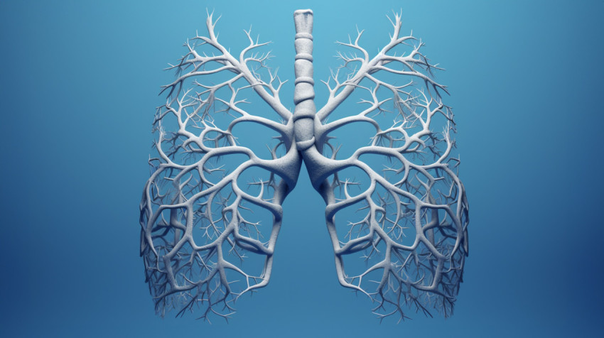 the human lungs are shown on blue background