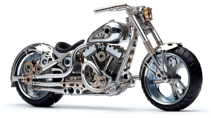 Chromed Metal Bike with Gears