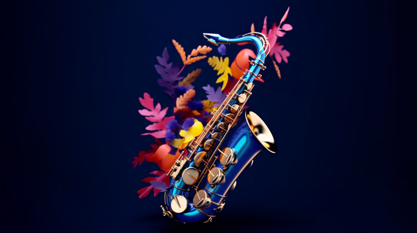 saxophone on a dark blue background