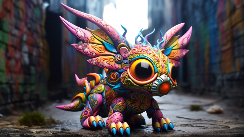 Vibrant Mexican Dragon Mariposa Figurine