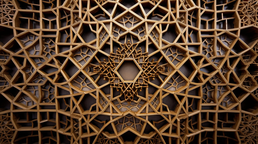 intricate wooden designs on the ceiling of the alhambra