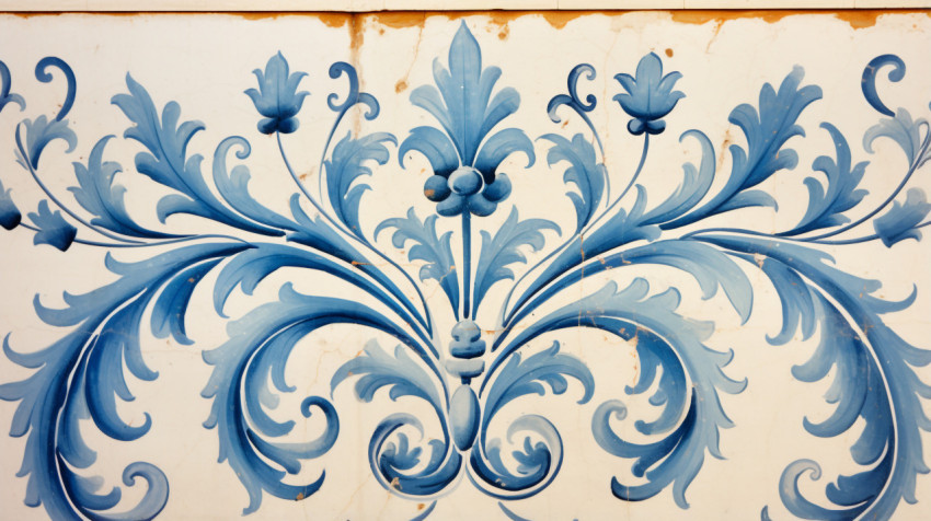 Blue and white Lisbon tile decoration