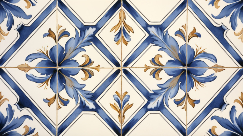Decorative tile with floral pattern
