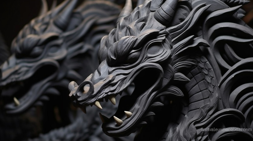 Chinese Dragon Head Sculptures