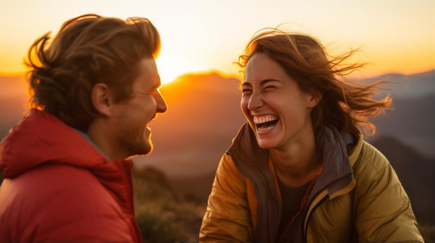 Couple in Love Enjoying Sunset