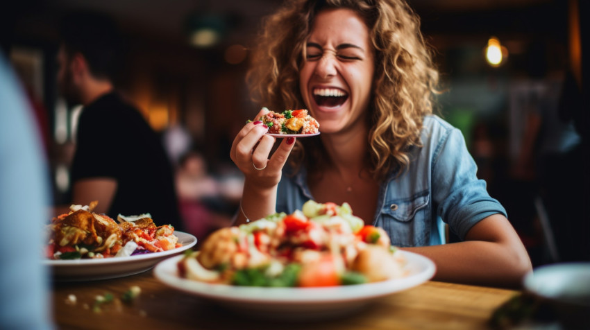 Friends Laughing Over Burgers