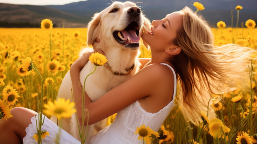 Girl and Dog Share a Special Bond