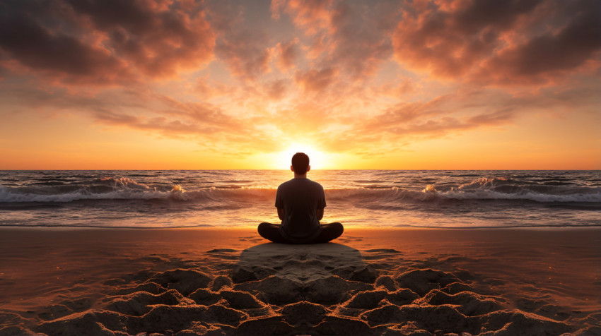 Woman Watching Waves Roll In