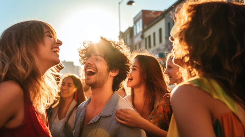 Joyous Friends Dancing in the Open