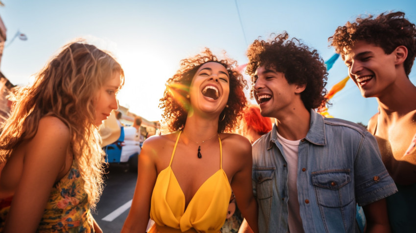 Group of Friends Having Fun in the City