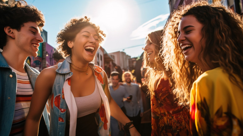 Street Party with Dancing Friends