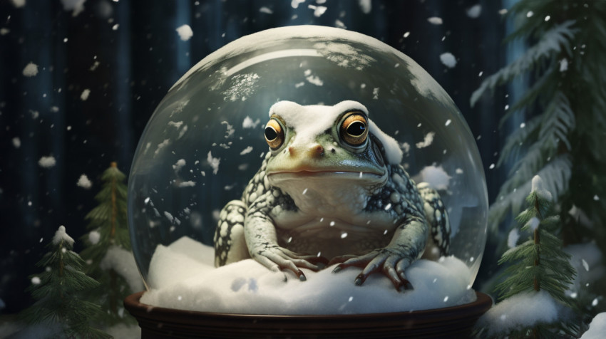 Frog in a Winter Wonderland