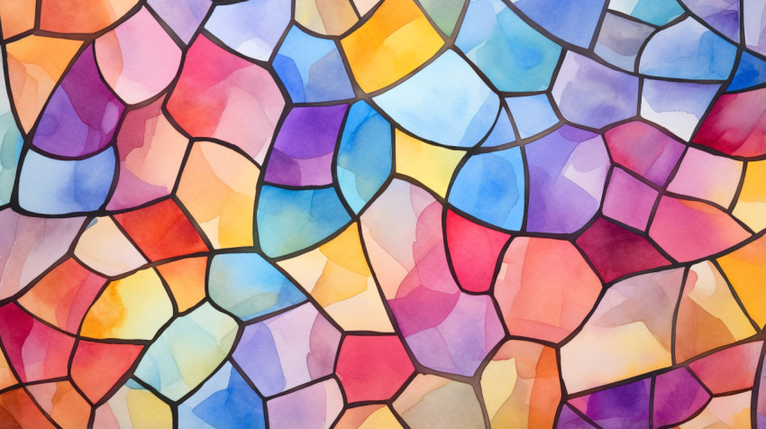 Seamless abstract watercolor stained glass