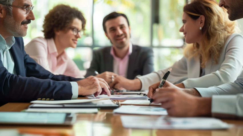 Coordinating business meetings government private borrowers coworkers and a tax advisor discuss roles for agency employees in an organizational setting