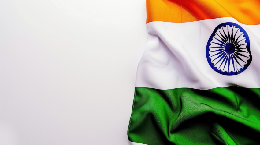 Indian flag on a white background for Independence Day and Republic Day