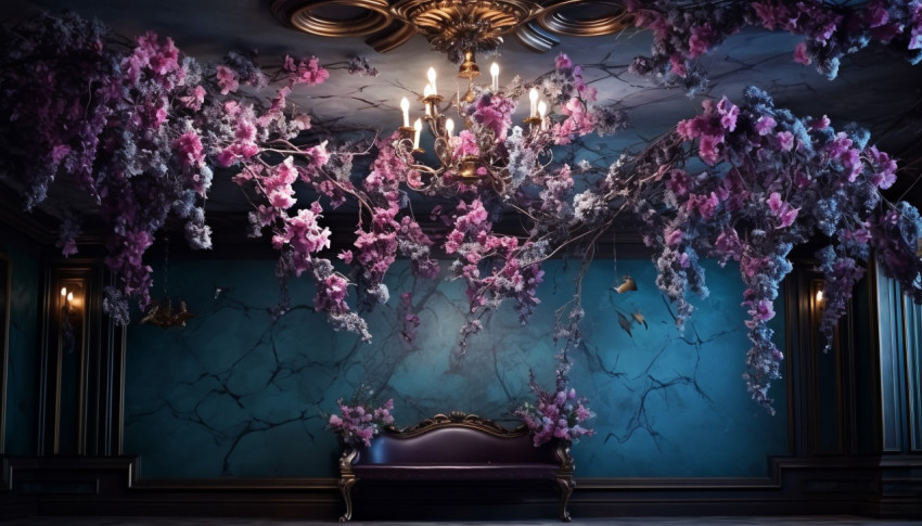 Floral ceiling and wall decor, free ai prompts and images floral photo backdrops