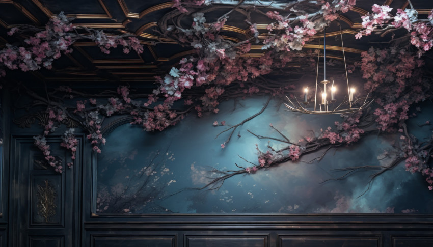 Floral ceiling and wall decor, free ai prompts and images floral photo backdrops