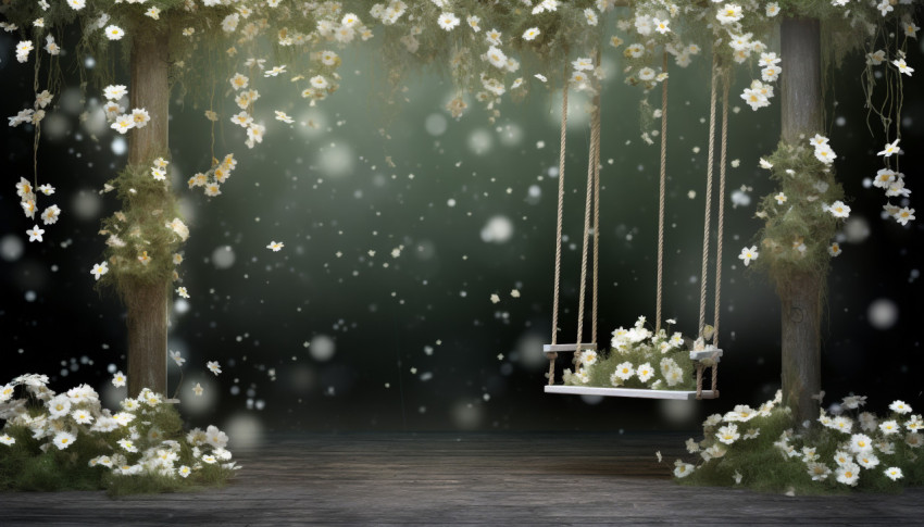 Fairy swing set flower backdrop stock photo, free ai prompts and images floral photo backdrops