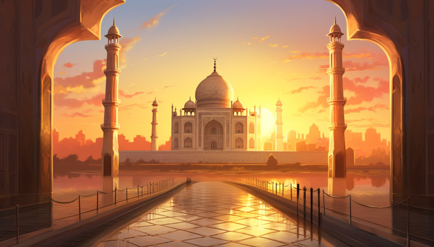 Majestic Taj Mahal at Sunrise