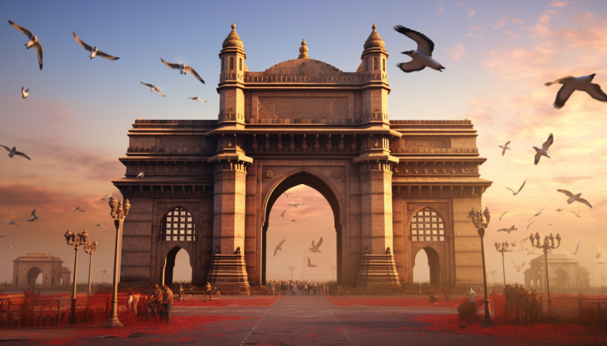 Gate of India with Birds
