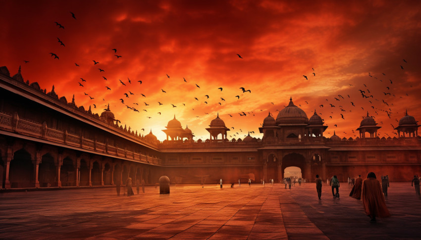 Red Fort Sunset New Delhi