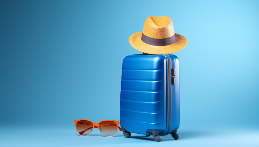 Traveling in Style with a Blue Suitcase Traveling in Style with a Blue Suitcase