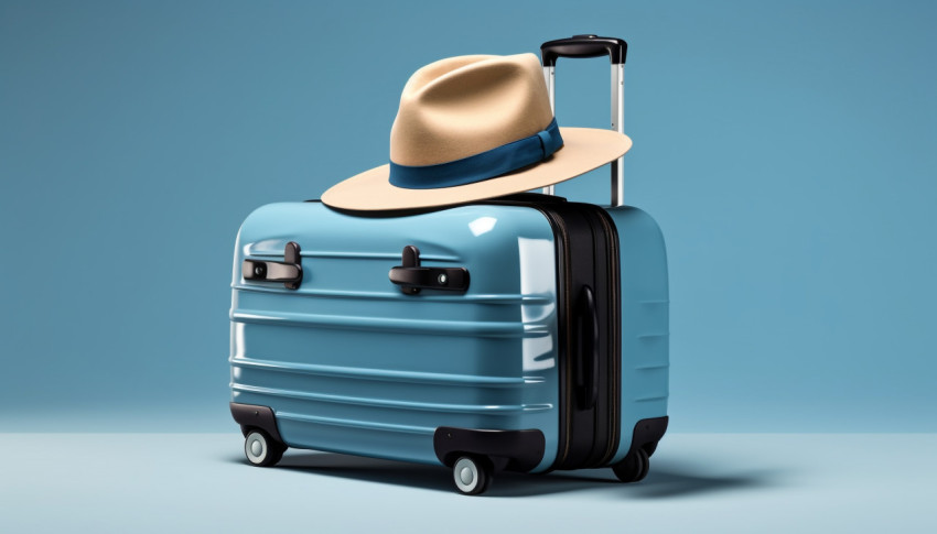 Luggage and hat ready for travel Luggage and hat ready for travel