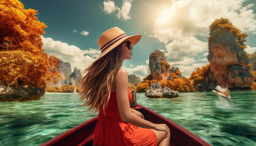 Scenic Boat Ride in Thailand