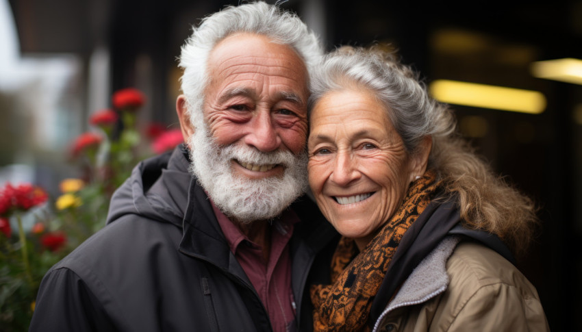 Couple sharing a warm embrace