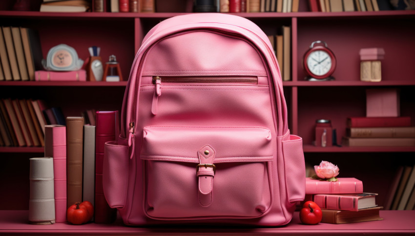 Pink backpack school begin