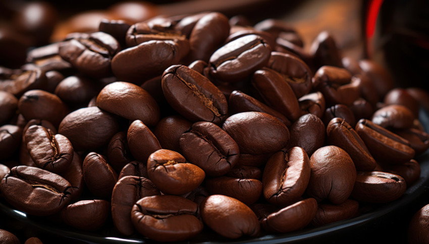 Closeup of coffee beans