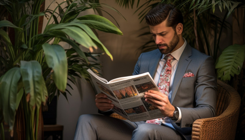 A photo of a hr manager reading too long candidates resume, free ai prompts for hr