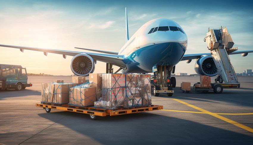 Cargo airplane loading for logistic and transport business