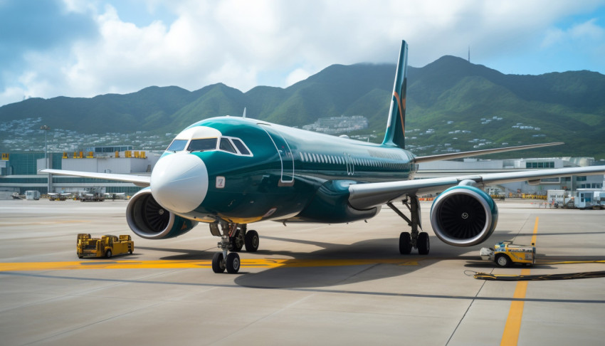 Airplane at hong kong international airport