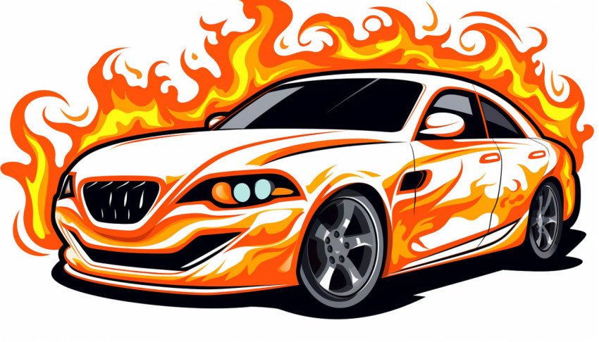 Fire Splatters Car Sticker Design
