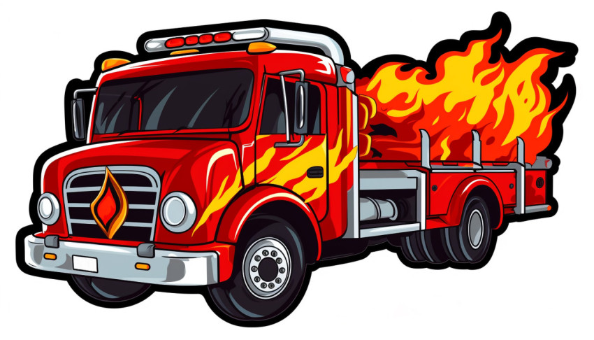 Fire Truck Sticker Design