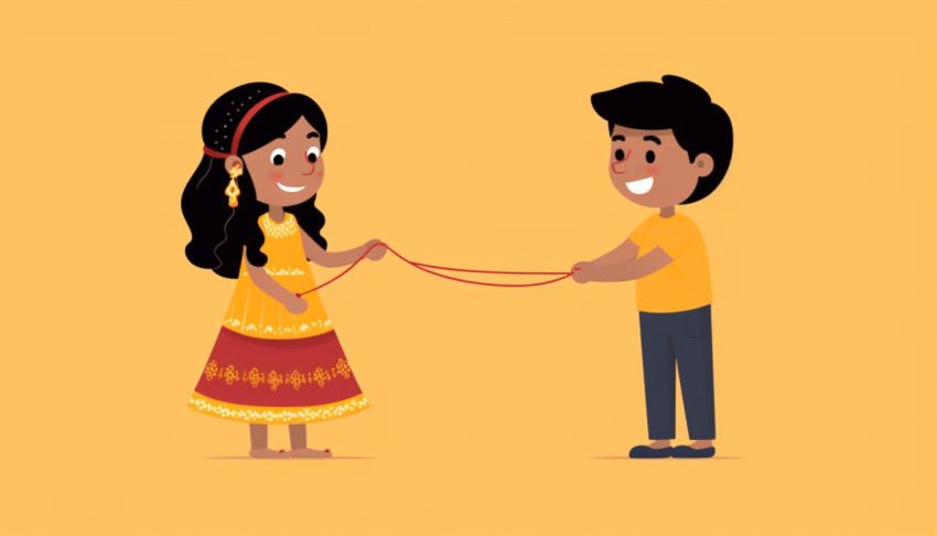 Brother and Sister Celebrating Rakhi India